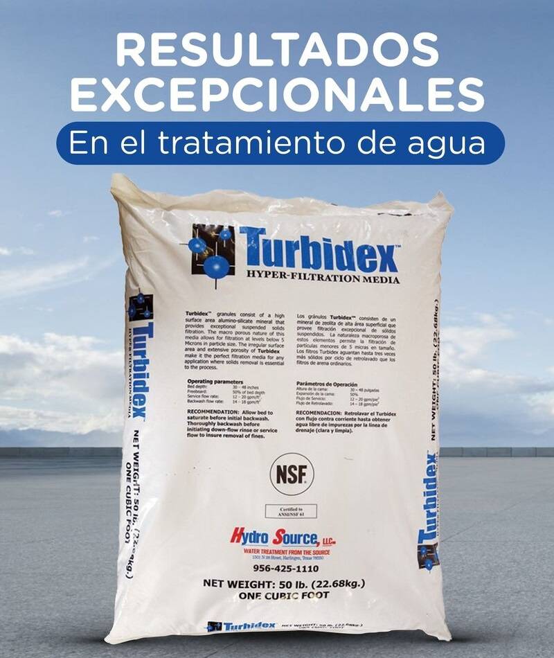Zeolita Turbidex filtración sólidos